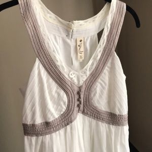 Anthropologie knee length white dress